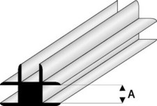 Maquett 447-51 - Styrene Profile - T Connector - 2 X 3 X 300 Mm - 2 Pcs