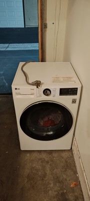 LG - DLHC1455W 4.2 cu.ft. Smart wi-fi Enabled Compact Front Load Dryer with Dual