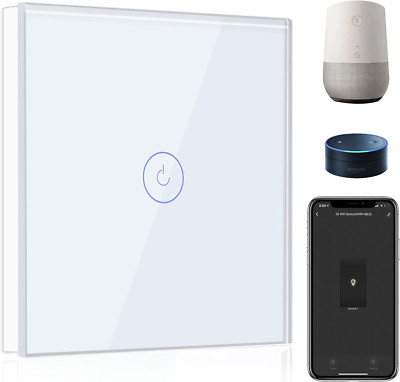 BSEED Smart Alexa Lichtschalter 1 Fach 1 Weg Wifi Smart Lichtschalter Arbeitet M