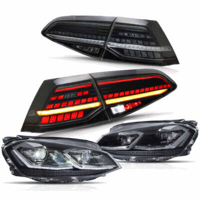 VLAND For 2015-2017 Volkswagen Golf 7 MK7 Full LED Headlights+Smoked Tail Lights