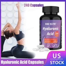 Hyaluronic Acid 250mg | 240 Capsules Support Healthy Joints Help Reduce Wrinkles