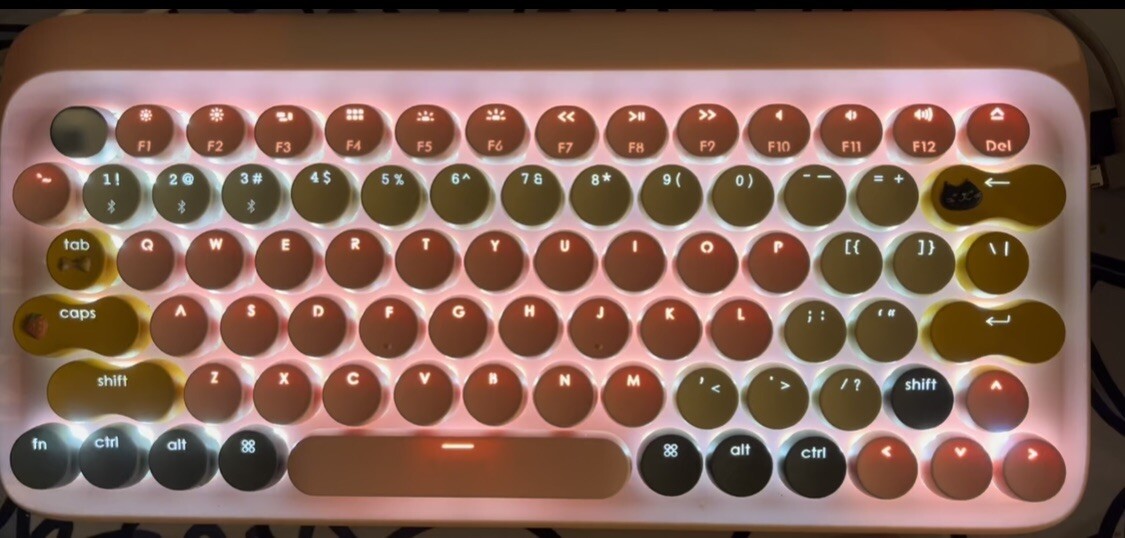 lofree customized Keycap mechanical keyboard (blue Switch)  Sakura Pink