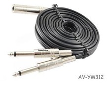 CablesOnline 12ft 1/4" Mono Female to Dual 1/4" Mono Male Guitar Cable Splitter