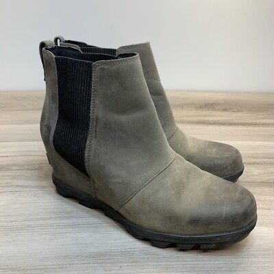 Sorel Joan Of Arctic Wedge Boots US 10 Women's Gray Chelsea Bootie
