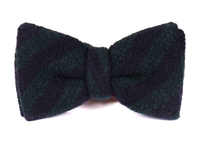 NWT ALTEA Milano wool BOW TIE blue green luxury handmade Italy