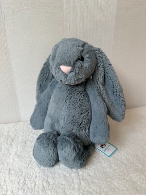Jellycat Original Medium Bashful Dusky Blue Bunny Brand New with