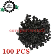 100x Black Car Rivet Fasteners Bumper Door Retainer Mud Flaps Push Clips Pin USA