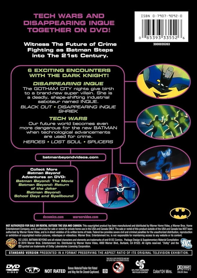 Batman Beyond - DC Comics Batman Beyond: Tech Wars/ Disappearing Inque- New DVD - Image 2 of 2