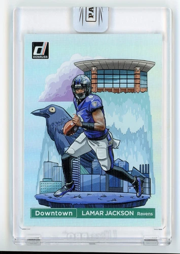 Lamar Jackson 2021 Panini Donruss Downtown #DT-9 Downtown!