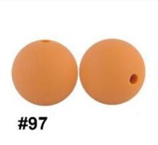 5 pc. Light Orange Silicone 15mm beads Food Grade silicone Solid color 121191097