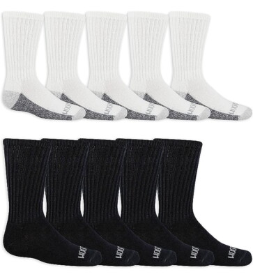 Fruit of the Loom Boys Durable Crew Socks 10 Pack