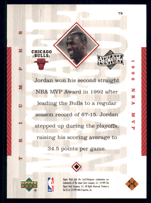 1999 Upper Deck - Michael Jordan #78 - Athlete of the Century 