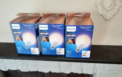 2 x PHILIPS Smart LED Leuchtmittel E27 Globeform 11 W 1055 lm WIZ WiFi Alexa