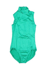 Weissman Lustre Mock Neck Leotard Kelly Green Dance Uniform Child MC 10/12
