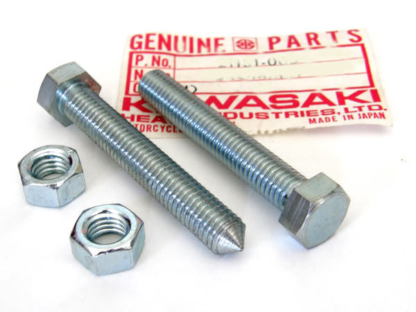 1/8 Yu様 2x rear wheel Chain Adjuster Bolts 8mm Kawasaki z1 h1 h2 s2 s3