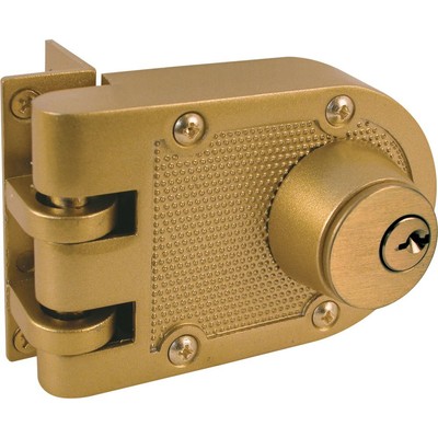 U 9972 Resistant Deadlock Diecast Brass Color Angle Strike Double Cylinder Ji...