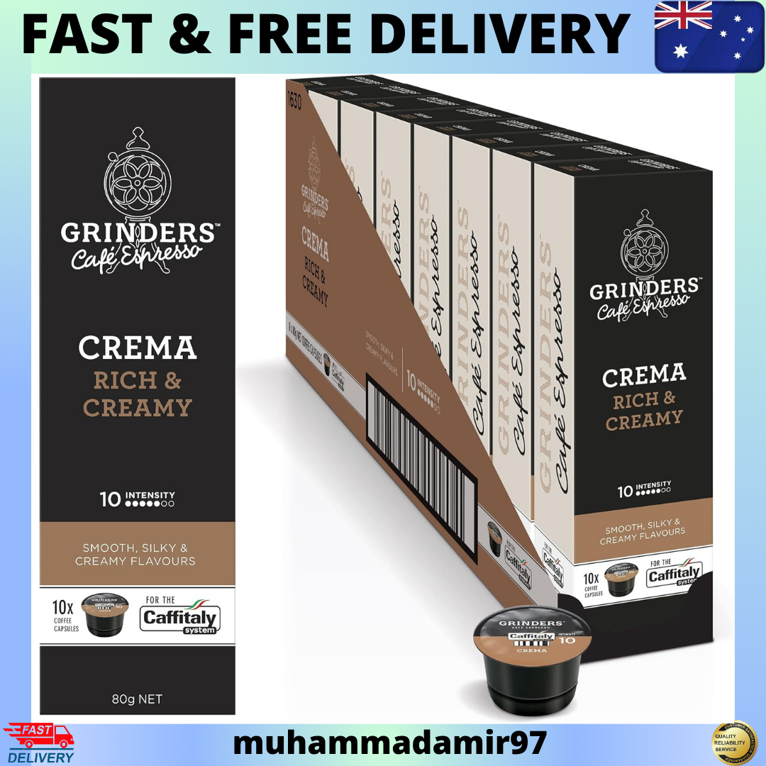 80x Grinders Crema Coffee Pods Caffitaly Machine Capsules Espresso