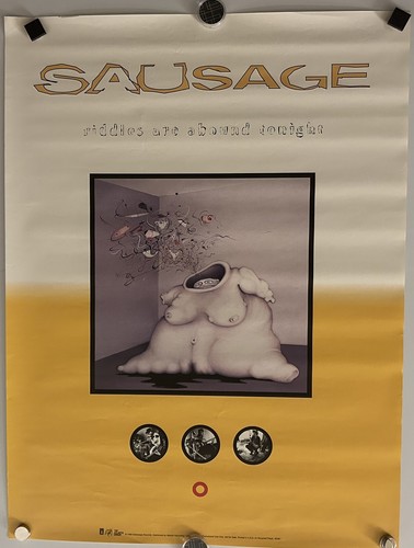 Wurst Rätsel sind heute Abend im Überfluss 1994 Vintage Promo Poster 24"x18"