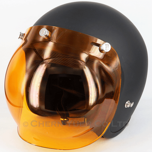 Bubble Visor Face Shield Lens Mask for 3-Snap Motorcycle Open Face Helmet Retro - Foto 5 di 16