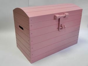 wooden pink toy box