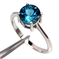 8 MM. London Blue Topaz Jewelry Ring 925 Sterling Silver Size 7.75