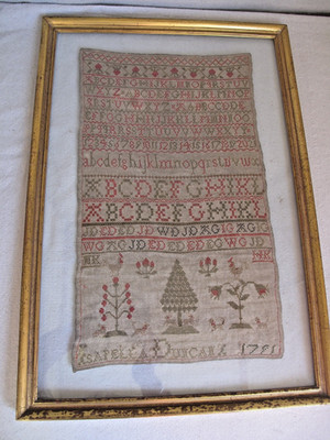 Antique Needlework Sampler by Isabella Duncan dated 1791