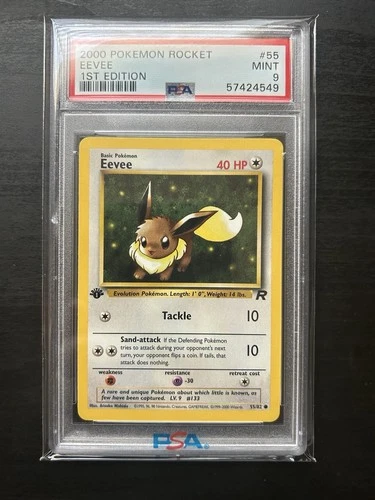 2000 POKEMON ROCKET 1ST EDITION #55 EEVEE PSA 9
