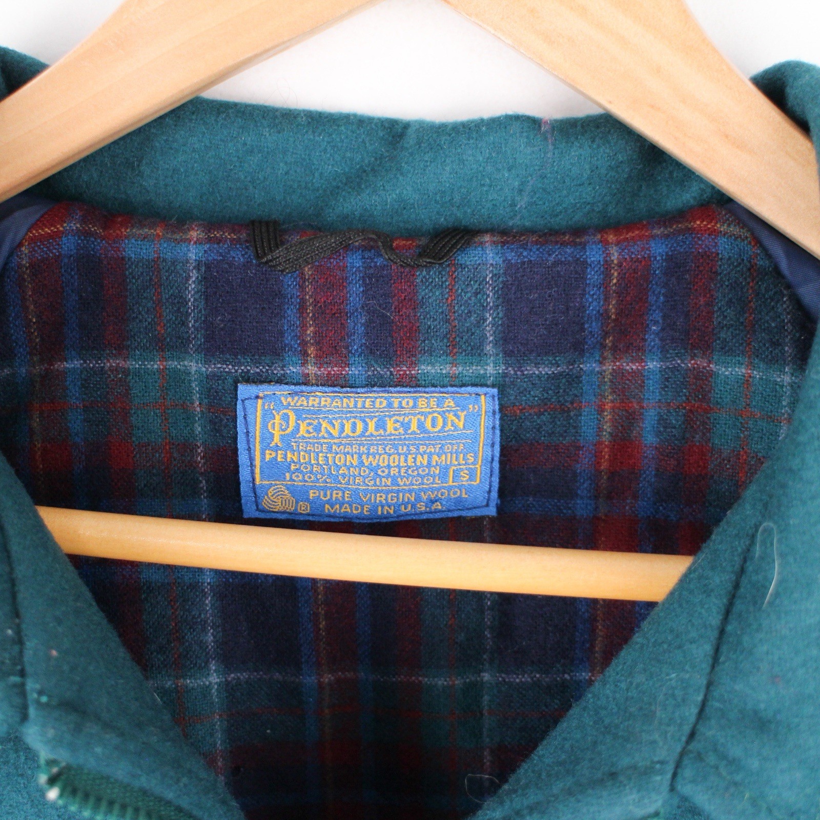 Vintage Pendleton Wool Jacket Plaid Lined Mens Sm… - image 3