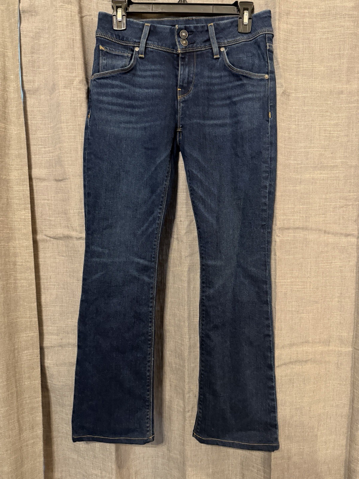 Hudson Women's Blue Denim Flare Leg Jeans Low-Rise, Dark Wash, Size 27