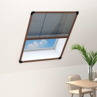 Insektenschutz-Plissee FüR Fenster Aluminium Braun 80X120 Cm