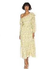 ASTR the Label Kaylani Off Shoulder Floral Gray Yellow Maxi Dress Sz S Flowy