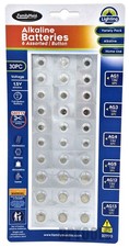30pc Alkaline Batteries Cell Button Assorted 1.5V Watch Camera Radios 6 Sizes