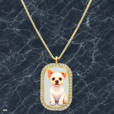 Stunning Cute Dog Puppy Pendant Necklace Graphic Design Exquisite Gold Tone Gold