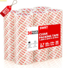 Packing Tape 36 Rolls 2.7Mil Heavy Duty Clear 1.88in x 60yd Shipping Sealing US