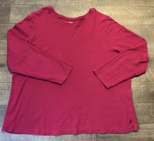 Venezia Womens Plus 26/28 Solid Burgundy Crew...