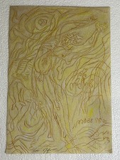 Andre masson disegno quadro su carta vecchia firmato timbrato vintage