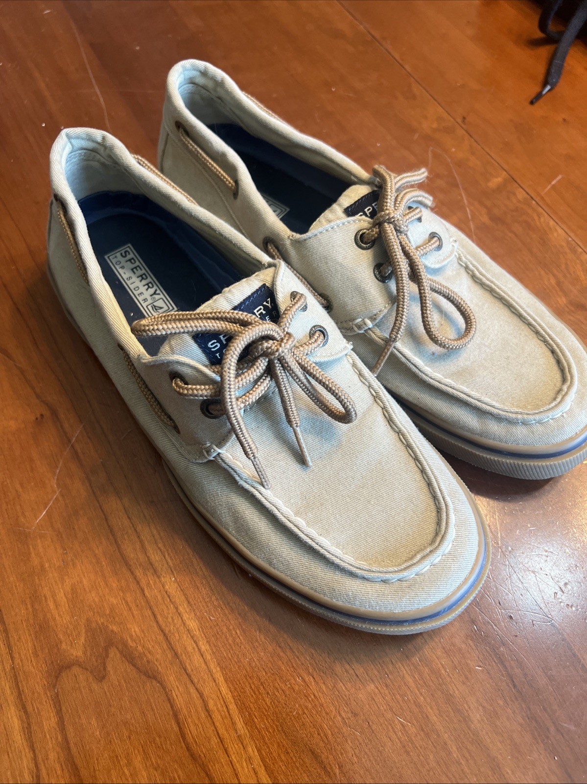 SAOLA Sperry Top Sider tela marrone con suola in gomma uomo taglia 9