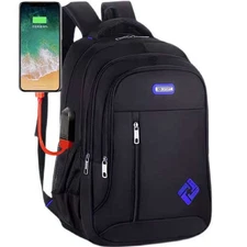 17" Oxford Laptop Backpack Waterproof Travel Business Shool Book Bag w USB Port