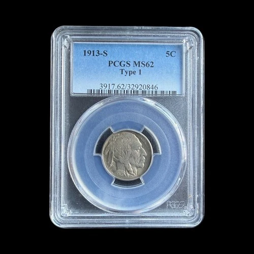 1913-S Buffalo Nickel 5C Type 1 - PCGS MS62 - 0316