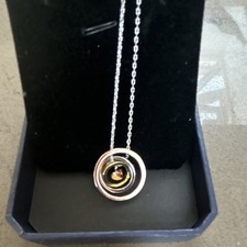 Image of Swarovski Silver Plated Round Crystal Pendant Cable Chain Necklace Adjustable