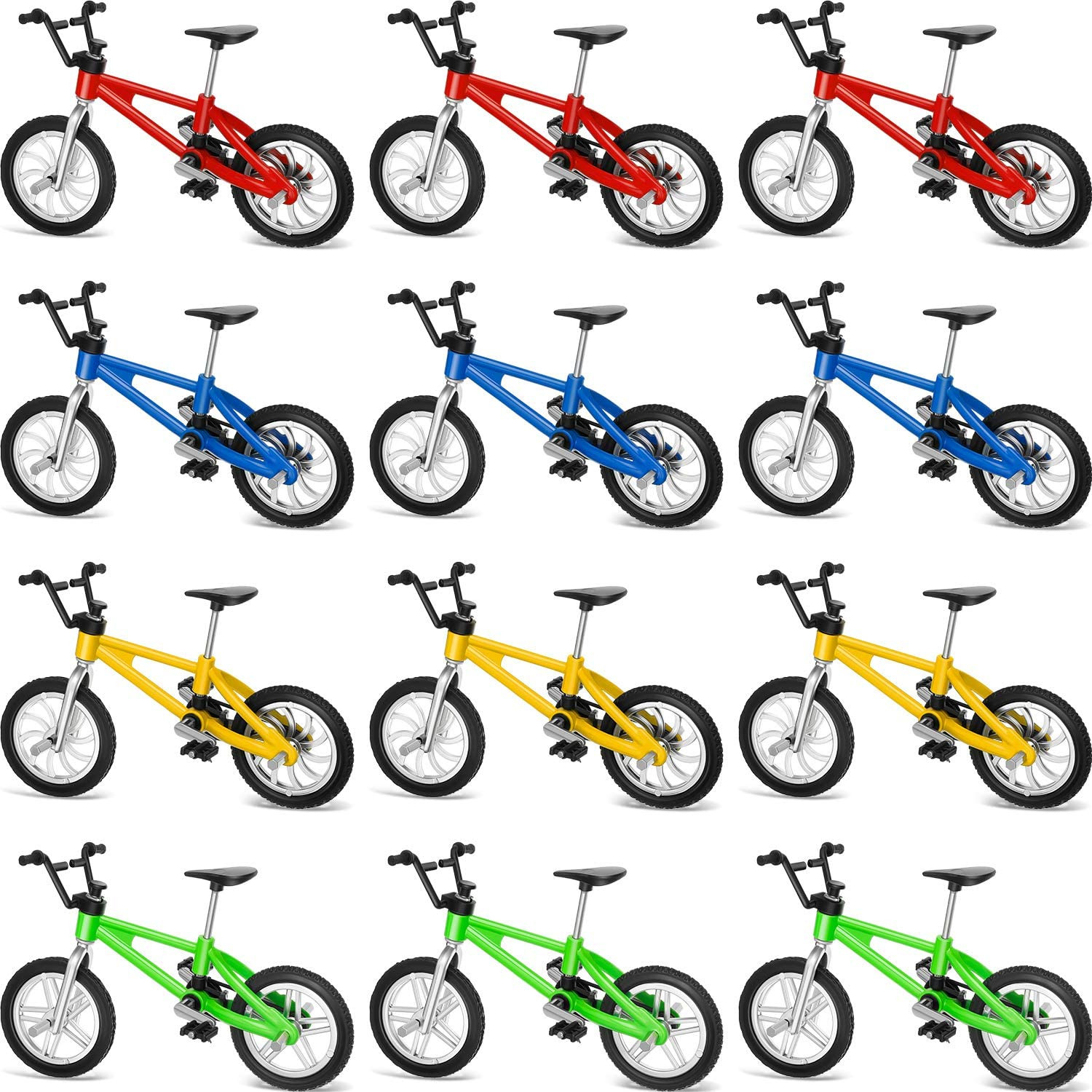 12 Pieces Mini Finger Bikes Mini BMX Bikes Games End of the 