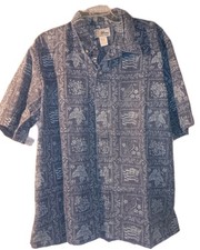 Reyn Spooner Men's Hawaiian Blue Short Sleeve Shirt Size XXL Vintage