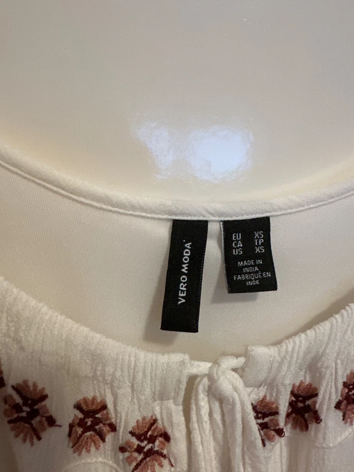 Vero Moda Combinaison Femme Blanche Broderie Bohème Été (EU 34, INT XS) - Photo 3/3
