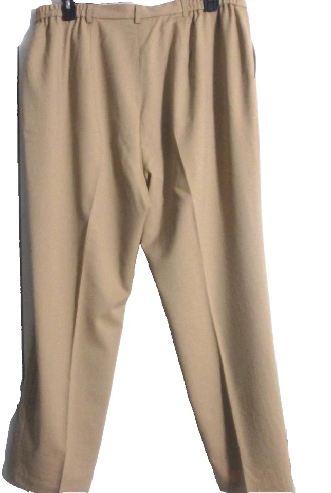 Pantalones de Gabardina de Lana Appleseed’s 18W Camel Elastizados Forrados Pierna Recta Oficina Foto 4 de 4