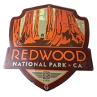Vintage Redwood National Park Sign - CA Gas Service Station Pump Porcelain Sign