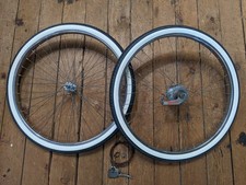 Original Chrome 26" S7 Schwinn Wheel Set, Scripted Hub, Bendix 2-Speed, New Tire