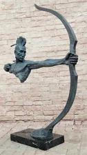 Art Deco Western Artwork Signed Original Mario Nick Male Archer Bronze Figurine