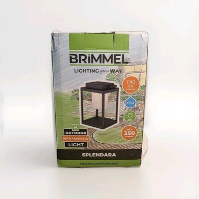 Aluminum Brimmel Splendara BLK Solar USB Rechargeable Lantern 350Lumens IP44 