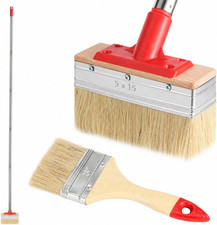 Bates - Cepillo de manchas de cubierta de 6 pulgadas, mango largo de 77", aplicador de manchas de cubierta para madera,