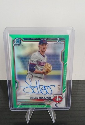 2021 Bowman Draft - Chrome Draft Pick Autographs Steven Hajjar #CDA-SH Green...